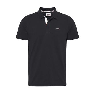Tommy Hilfiger Mens Pure Organic Cotton Slim Fit Polo - Black - Size X-Large