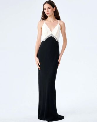 Omnes Womens Drew Maxi Dress in Black and White - Size: 18