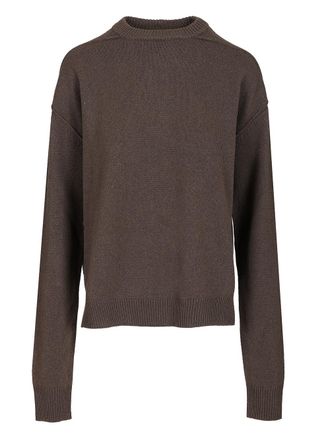 Rick Owens Cashmere And Wool Sweater Knitwear Marrone-Donna
