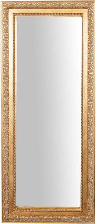 Biscottini International Biscottini - Specchiera Da Parete Bagno Rettangolare Specchio Verticale Orizzontale Cornice Legno Oro Shabby Specchiera Lunga Da Appendere