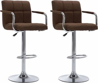 vidaXL Vidaxl - Taburetes de barra de cocina 2 unidades tela marrón