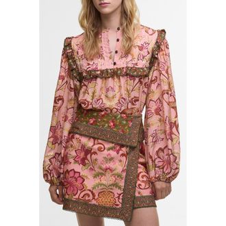 Barbour Cami Long Sleeve Blouse in Tropical Print at Nordstrom Rack, Size X-Small