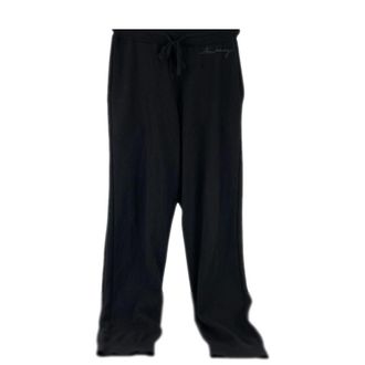 Burberry Cashmere-Blend Logo Embroidered Track Pants, Size XX-Small