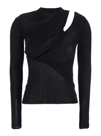 Self Portrait Black Knitted Cut Out Sweater