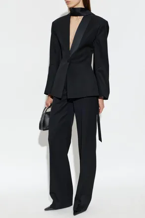 The Attico Blazer With Satin Shawl, Womens, Black