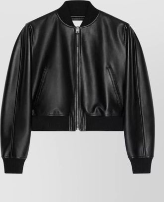 Givenchy cropped bomber jacket zip front pockets