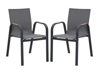 VENTE-UNIQUE.COM Silla de jard&iacute;n metal gris antracita