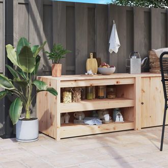 vidaXL Mueble De Cocina De Exterior Madera Maciza De Pino 106x55x64 Cm Vidaxl
