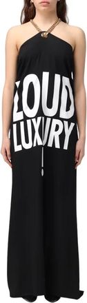 Moschino Luxe Lange Jurk in Enver Satijn - Dames - Avondkleed - Zwart - M - Satijn - Kleedjes
