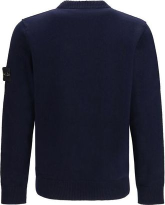Stone Island Crewneck Cotton Sweater - Navy