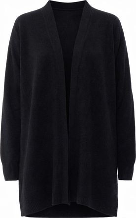 C.T. Plage Long Black Cardigan With V-Neckline
