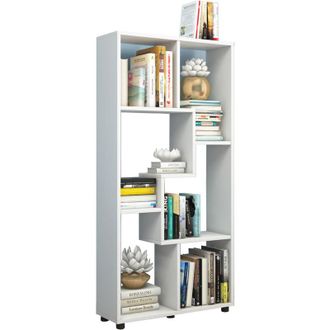 ebuy24 Estante De Madera Vcm De Pie Estante De Ahorro De Espacio Dimensiones: Al. 119 X An. 60 X P. 20 Cm Estante Elegante De Pie Estante De Almacenamiento E