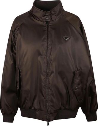 Prada Re-Nylon Bomberjack - Dames - Bomber jackets - Bruin - S - Nylon - Jassen