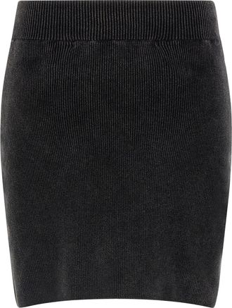 Alexander Wang Womens Black Cotton Long Skirt