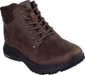 Skechers Pollard Waylon Leder Heren Koffie Enkelboots