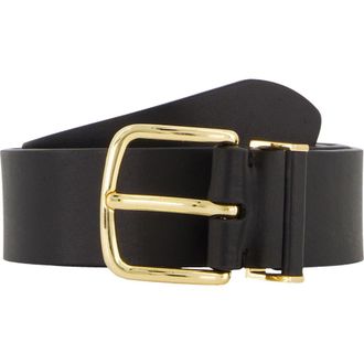Vince Kaia Leather Belt in Black at Nordstrom, Size Medium