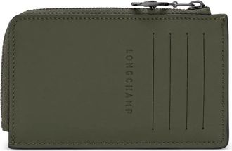 Longchamp Portacarte in pelle goffrata - Verde