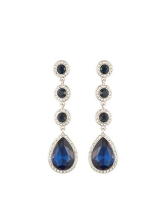 Susan Caplan Vintage Regal faux-sapphire chandelier earrings - Silver