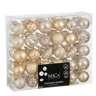 MiCa Decorations Bola de navidad unbreakable baubles nata h7xb7xl7cm