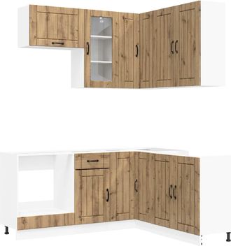 vidaXL Unidad De Cocina Lucca 8 Uds. Roble Artisan Vidaxl