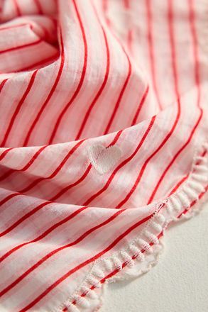 Terrain Embroidered Hearts Striped Cotton Bandana