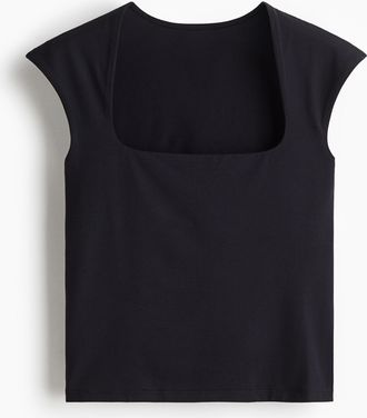 H&M Top aus weichem Jersey - Schwarz