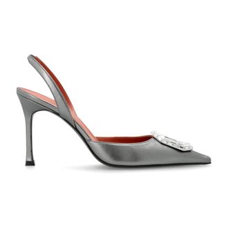 Amina Muaddi Dames, Schoenen, Groen, Maat: 37 EU Leer
