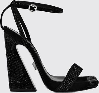 Philipp Plein Sandali con tacco alto in camoscio con cinturino e strass
