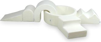 OEM Parque Infantil De Espuma Con Piscina Redonda De 90x30 Cm, Boucle White + 5 Elementos Sin Pelotas