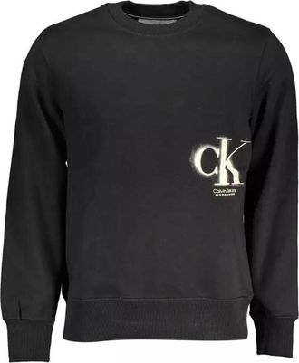 Calvin Klein Katoenen Sweater met Lange Mouwen en Ronde Hals - Heren - Sweatshirts - Zwart - 2XL - Katoen - Hoodies & sweatvesten