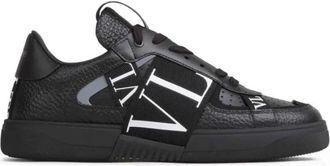 Valentino Garavani Vl 7N sneaker van kalfsleer met lage schacht en banden - Heren - Sneakers - Zwart - 40 EU - Leer - Schoenen