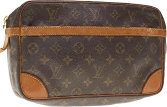 Louis Vuitton Pre-owned Canvas clutches - Dames - Vintage Tassen - Bruin - ONE Size - Leer - Vintage