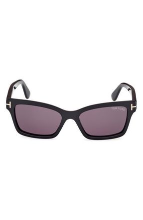 Tom Ford Mikel 54mm Square Sunglasses in Shiny Black/smoke at Nordstrom