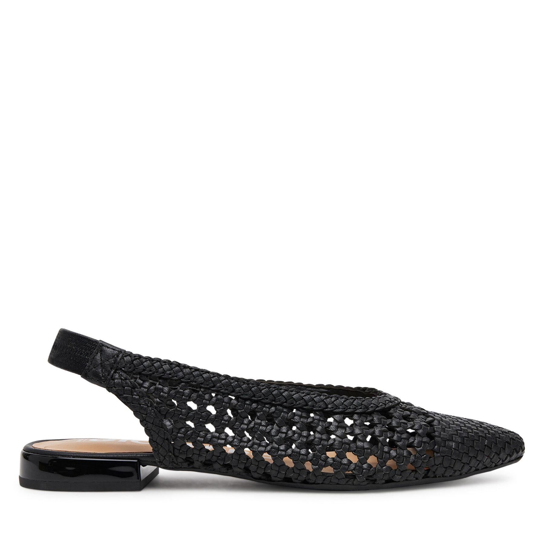 GIOSEPPO Damen Ballerinas „Iballe“ – Schwarzes Leder Mit Knoten, Gepolstertes Fußbett, Flexibel