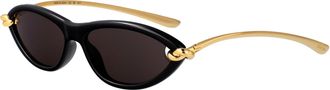 Bottega Veneta Womens Sunglasses Black-Gold-Grey Metal Black/gold/grey