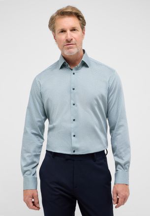 Eterna Langarmhemd ETERNA MODERN FIT, Herren, Gr. 38, Normalgr&ouml;ssen, gr&uuml;n, Twill, 100% Baumwolle, tailliert, Manschette, Hemden Langarmhemd, NON IRON (b&uuml;gelf