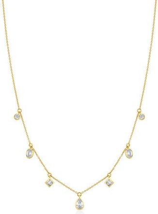 Crislu Multicut Station Pendant Necklace in 18Kt Yellow Gold /Clear Stone at Nordstrom, Size 16 In