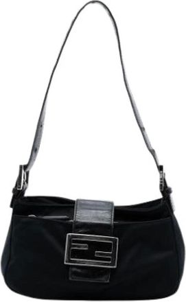 Fendi Pre-owned Shoulder Bags, female, Black, Size: ONE SIZE Pre-owned Nylon Shoulder Bag