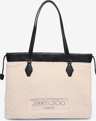 Jimmy Choo London Shopper aus Shearling und Leder Drawstring Medium