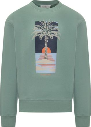 Lanvin Green Crew Neck Sweatshirt