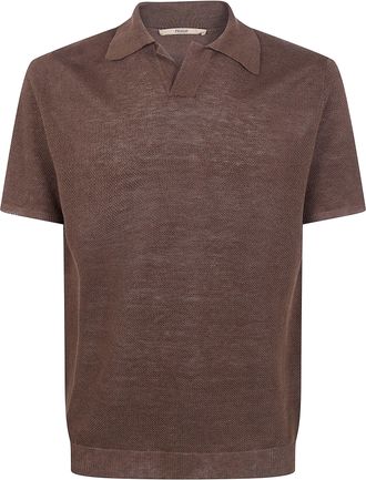 Nuur Short Sleeved Polo Neck Piquet Stitch T-Shirt