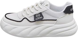 Generic Womens Thick Sole Mesh Breathable Soft and Comfortable Sneakers for Women Casual Shoes (Black, 5.5)