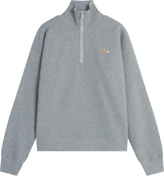 Maison Kitsuné Felpa con mezza zip - Grigio