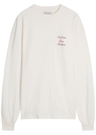 Drôle de Monsieur DRÔLE DE Monsieur Le T-shirt Slogan Calligraphy Printed Cotton T-shirt - Off White - XL