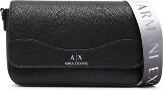 A|X Armani Exchange logo-print leather crossbody bag - women - Polyester/Polyester/Polyurethane/PVC - One Size - Black