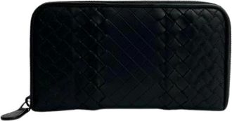 Bottega Veneta Pre-owned Wallets, male, Black, Size: ONE SIZE Pre-owned Intrecciato Leather Long Wallet