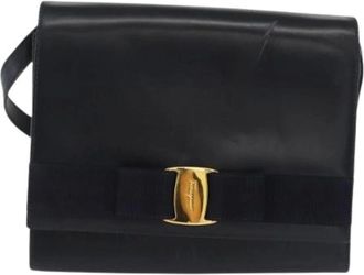 Ferragamo Pre-owned Cross Body Bags, female, Blue, Size: ONE SIZE Pre-owned Leather Crossbody Bag