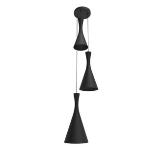 Lumicom Jaqueline Compo Sospensione, 3x E27, Max 42w, Metallo, Nero Opaco, D.40cm - Lumicom