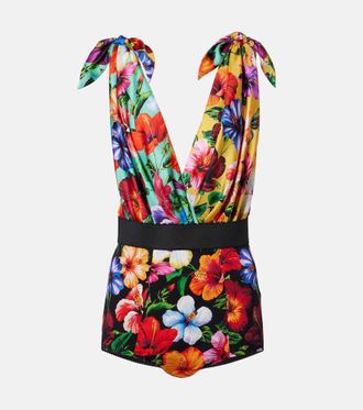 Dolce & Gabbana Floral silk-blend playsuit