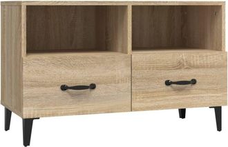 vidaXL Vidaxl - Mueble Para Tv Madera Contrachapada Roble Ahumado 80x36x50 Cm